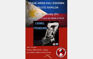 Stage d'Arnis Kali Eskrima le 13 avril 2016